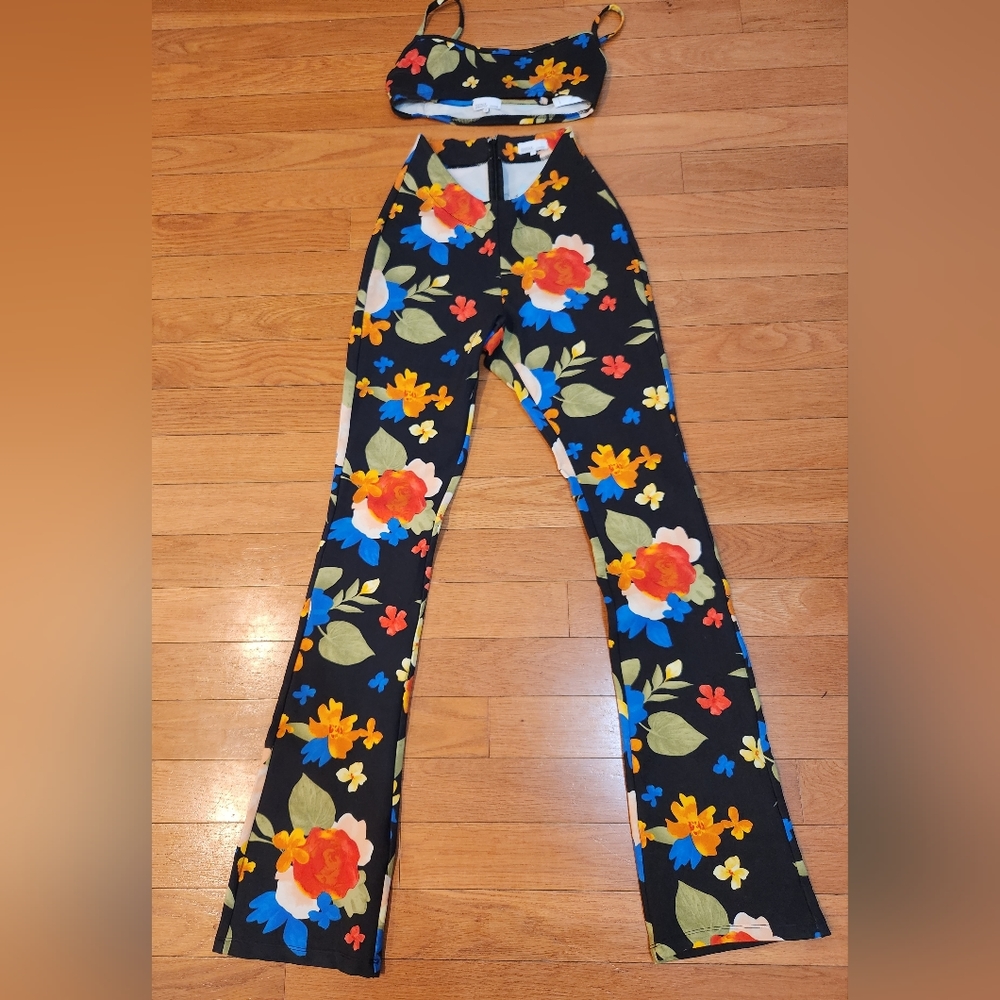 High waist trouser bra top set-Danielle Bernstein